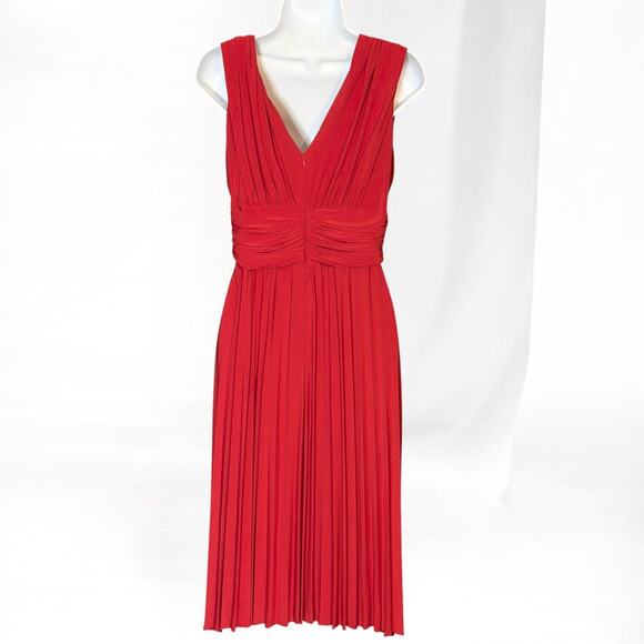 Jessica Howard Red Marilyn Dress Vintage Style Size 12 Pleated Swing Midi Y2K - Picture 7 of 10